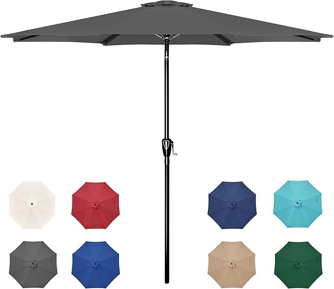 Simple Deluxe 9' Patio Umbrella Outdoor Table Market Yard Umbrella with Push Button Tilt/Crank by SimpleDeluxe