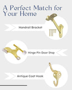 5 Pack Hinge Pin Door Stopper Satin Brass Matte Gold Adjustable Heavy Duty Door - Image 8