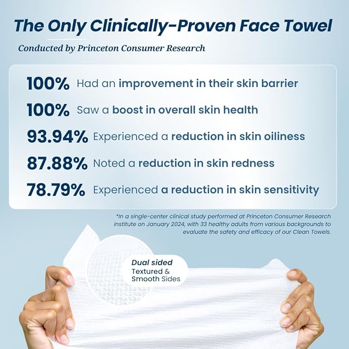 Clean Skin Club Clean Towels®, 100% USDA Biobased Face Towel, Disposable Face - Image 3