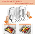 Stainless Steel Dish Drying Rack, Expandable Fruit & Vegetable Drain Rack over - Image 5