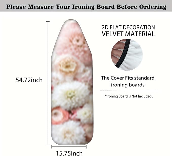 Nuxovilar Pink and White Blooming Flowers Ironing Board Cover, This Cover Fits - Image 4