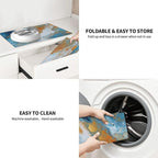 Blue Marble Dish Drying Mat for Kitchen Counter Decor 18x24 Inch Floral - Image 9