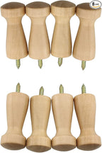 ZCZQC 8pcs Screw-on Coat Hanging Hook Wooden Coat Hooks Shaker Pegs Towel Hook by ZCZQC