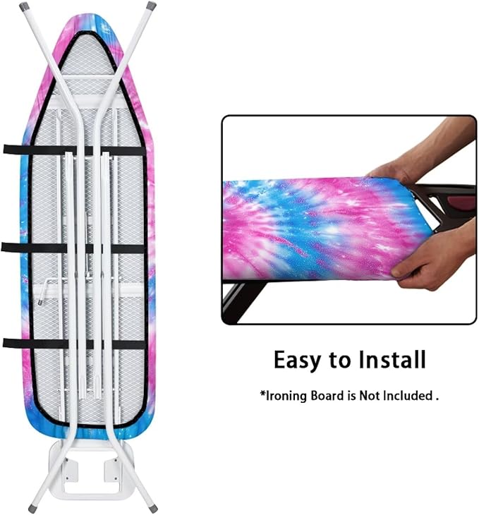 Pink Blue Tie Dye Iron Board Cover Extra Wide Ironing Board Cover and Pad - Image 4