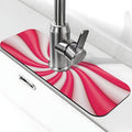 Christmas Lollipop Swirl Candy Sugar Red White Cute Kitchen Sink Splash Guard by WILL+BUDXEG