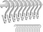 24pcs Laundry Hooks Clip Plastic Clothes Hangers Pins Super Strong Hanger Clips by Sermuok