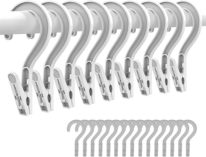 24pcs Laundry Hooks Clip Plastic Clothes Hangers Pins Super Strong Hanger Clips by Sermuok