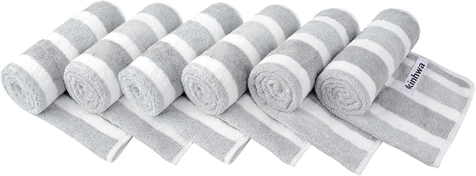 KinHwa Microfiber Hand Towels for Bathroom Soft and Absorbent Face Towels Grey by KinHwa