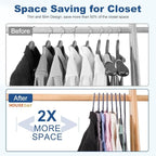 HOUSE DAY Grey Plastic Hangers 60 Pack, Non-Slip Plastic Hanger - Image 5