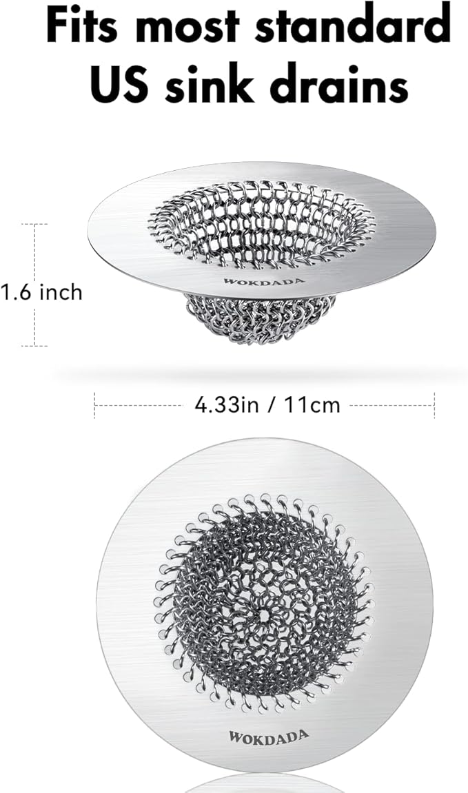 2 PCS Kitchen Sink Drain Strainer, Flippable Mesh Sink Strainer, 304 Stainless - Image 8
