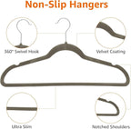Amazon Basics Slim Velvet Non-Slip Space Saving Suit Clothes Hangers, Closet - Image 8