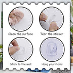 100 Pieces Clear Adhesive Wall Hooks - Image 3