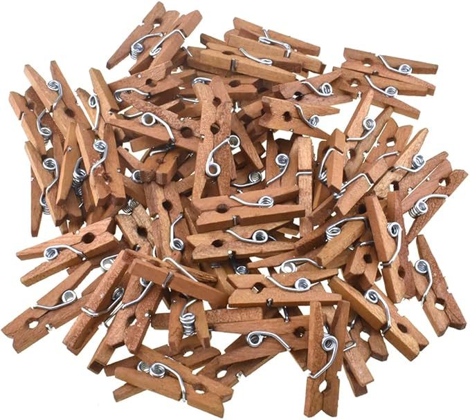 HAHIYO Brown Wooden Clothes Pins Clothespins Mini Aviod Fall Apart 1 Inches by HAHIYO