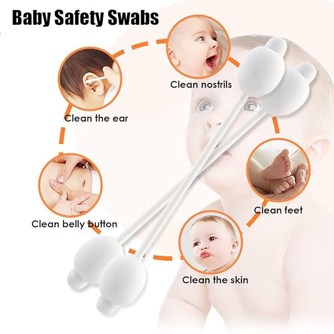 Baby Cotton Swabs, Organic Fragrance and Chlorine-Free Kids Safety Swabs - Image 2