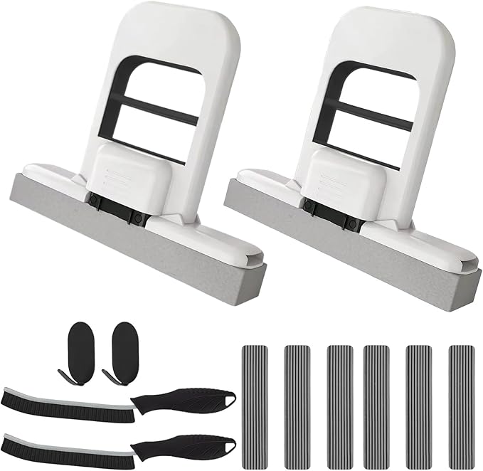 2 Pcs Mini Mop for Small Spaces, Foldable Self-Squeeze Wet and Dry Sponge Mop by Unknown