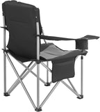 VEVOR Oversized Camping Folding Chair, Portable Heavy Duty Outdoor Quad Lumbar Back Padded with Side Pockets, Cup Holder and Cooler Bag for Beach, Lawn, Picnic, Fishing, Backpacking, 2 Pack - Image 9