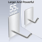 Adhesive Hooks Heavy Duty, Long Stainless Steel Self Adhesive Wall Hook - Image 2