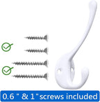10 Pack Heavy Duty Dual Coat Hooks Wall Mounted - Image 2