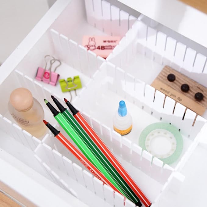 ShineMe Drawer Dividers, Plastic Adjustable Drawer Dividers, Household Storage - Image 5