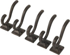 Ambipolar 5-Pack Antique Black Wall Hooks, Vintage Modern Farmhouse Style - Image 5