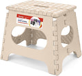 ACSTEP Folding Step Stool 11 Inch, Sturdy Plastic Foldable Step Stool for Kids & Adults, Non Slip Lightweight Collapsible Foot Stools Holds 300 lbs, Ideal for Kitchen, Bathroom, Outdoor, Khaki by ACSTEP