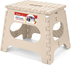 ACSTEP Folding Step Stool 11 Inch, Sturdy Plastic Foldable Step Stool for Kids & Adults, Non Slip Lightweight Collapsible Foot Stools Holds 300 lbs, Ideal for Kitchen, Bathroom, Outdoor, Khaki by ACSTEP