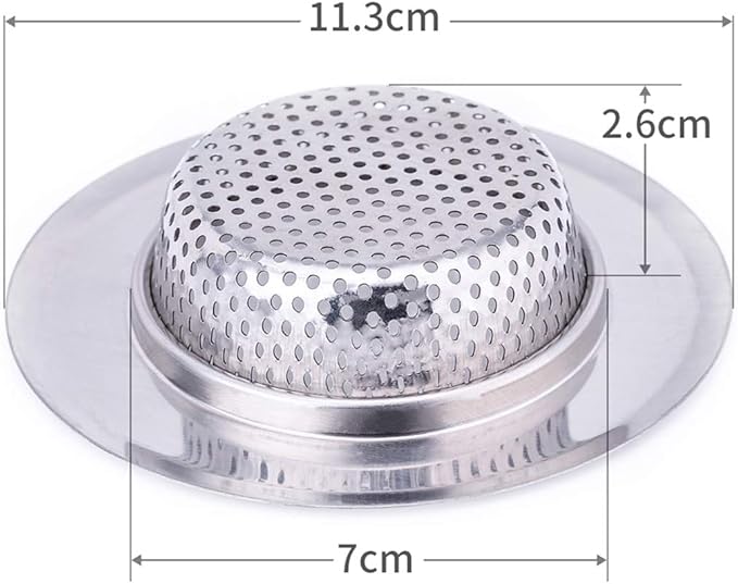 4.5 Inch Diameter Rim Heavy Duty Stainless Steel Kitchen Sink Basket Strainer - Image 2