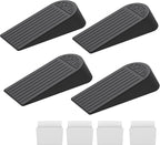 Rubber Small Door Stopper Wedge – 4 Pack Black Door Stoppers Wedge by Unknown