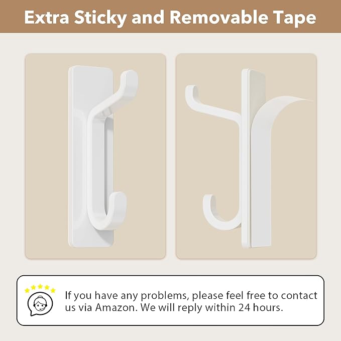 pickpiff Wall Hooks for Coat and Towel: 13LB Adhesive Door Hanger Stick on - Image 3