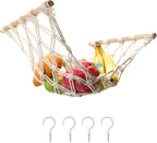 Hanging Fruit Hammock with Hooks, Hanging Fruit Basket Under the Kitchen Cabinet by Motarna