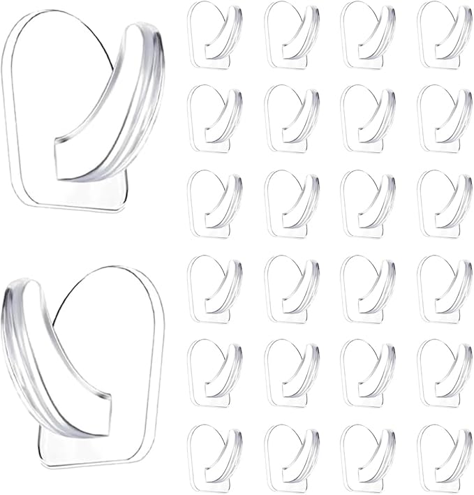 24 Pieces Small Seamless Clear Adhesive Wall Hooks by IAXSEE