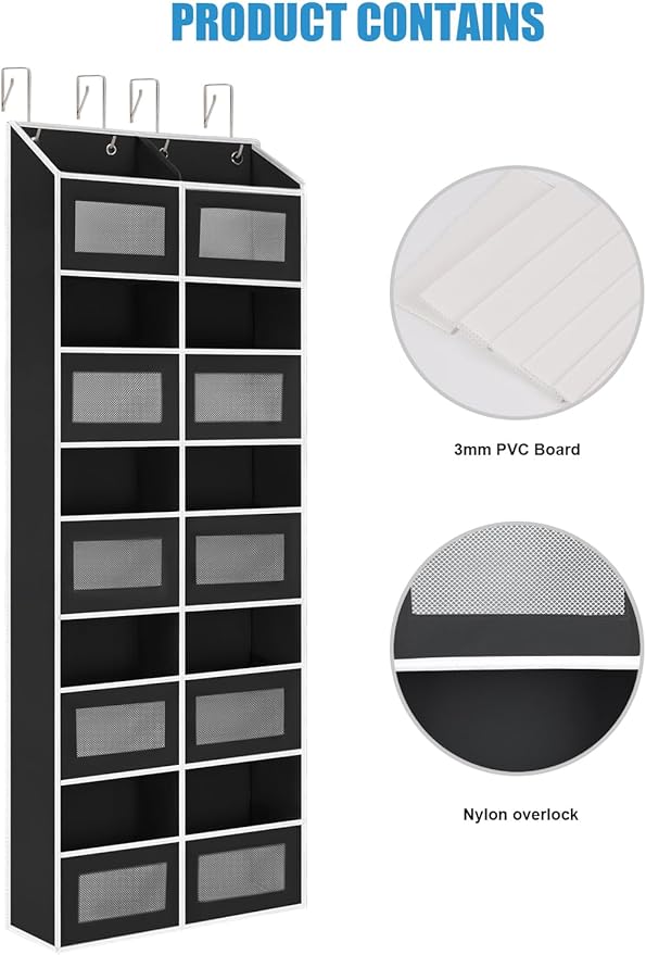 Over the Door Organizer Hanging- 10 Compartments, 80 lbs Load Behind Door - Image 5