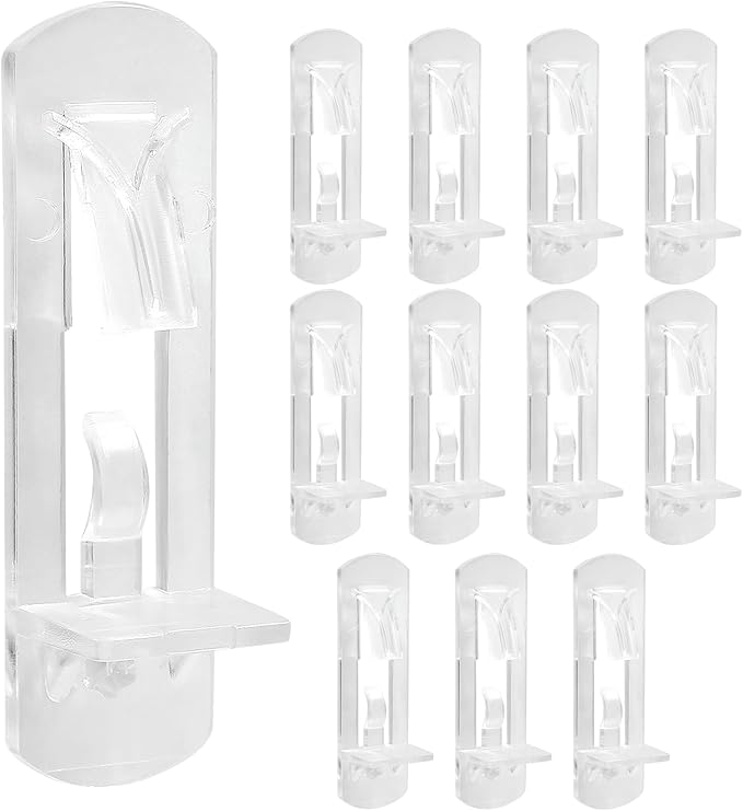 Biaungdo 12 Pcs Plastic Locking Shelf Support Pegs, 5mm Clear Cabinet Shelf by Biaungdo