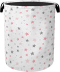 Cute Pink Stars Foldable Canvas Laundry Basket by Gearsly