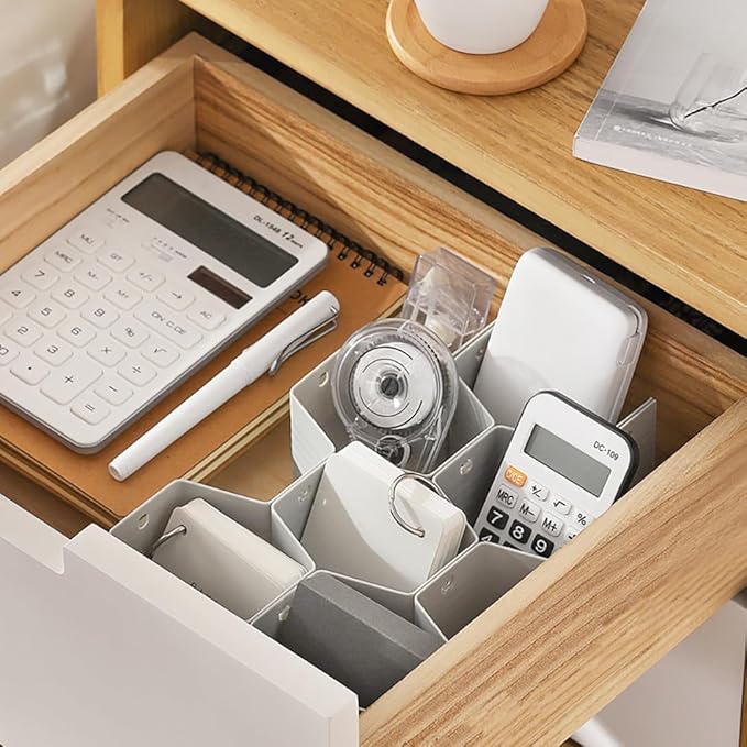 Poeland Drawer Divider Organizer DIY Plastic Grid Honeycomb Drawer Divider Gray - Image 4