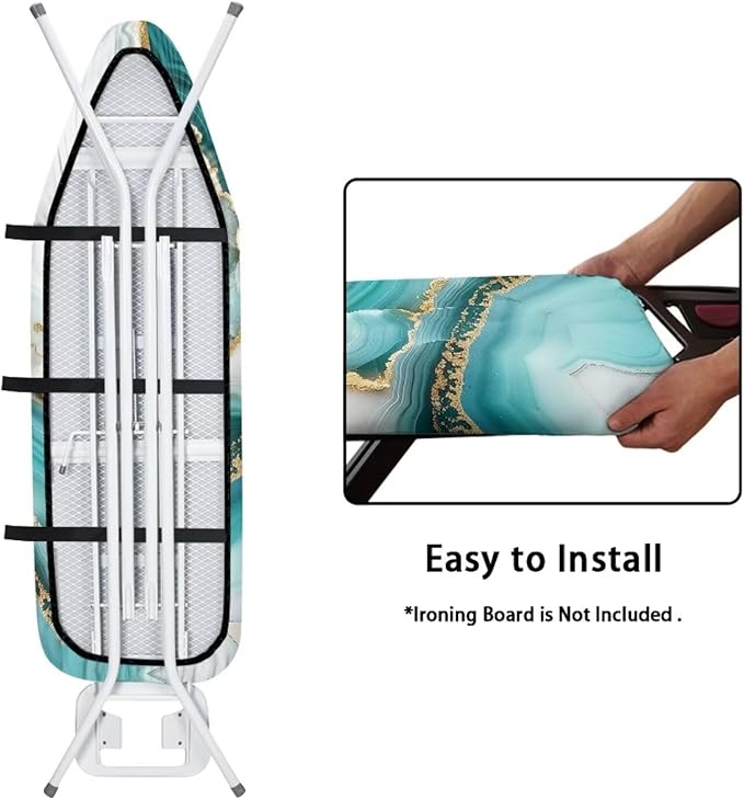 Green Marble Ironing Board Cover, Soft Ironing Board Pad Cover Protector - Image 4