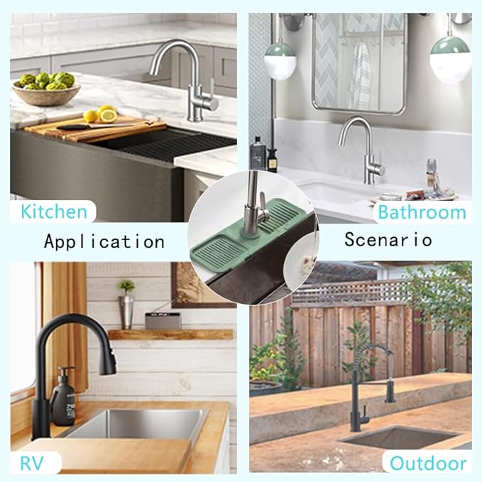 Kitchen sink faucet guard, 17.7”silicone sink splash guard, Faucet splash guard - Image 5