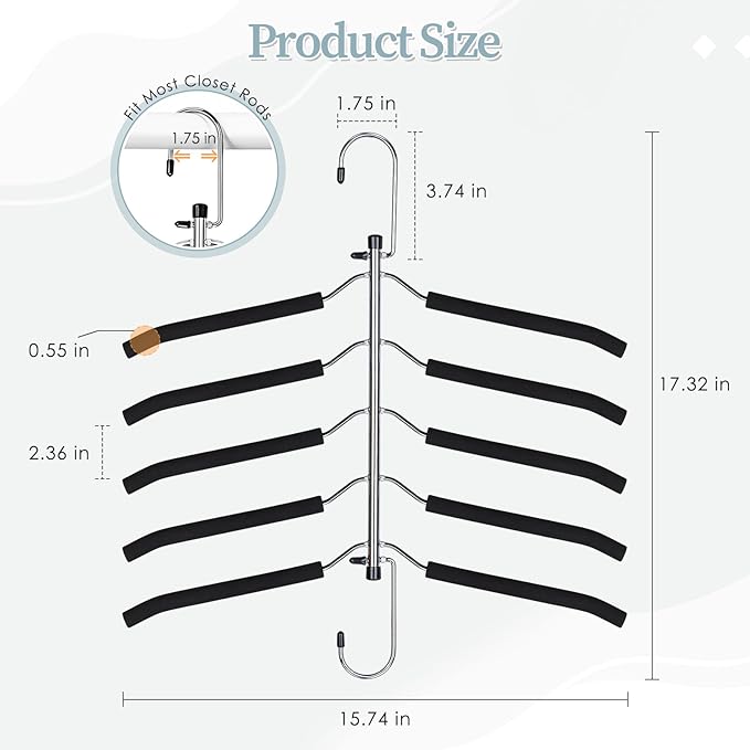 Clothes Hangers Space Saving Shirt Organizer, Non Slip Multi Shirt Hangers - Image 7