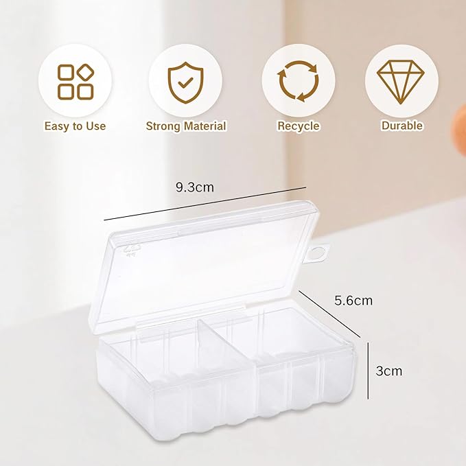 2Pcs Small Battery Case AA Holder Clear Travel Storage Box Organizer Compact - Image 2