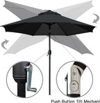 Sunnyglade 9' Patio Umbrella Outdoor Table Umbrella with 8 Sturdy Ribs - Image 3
