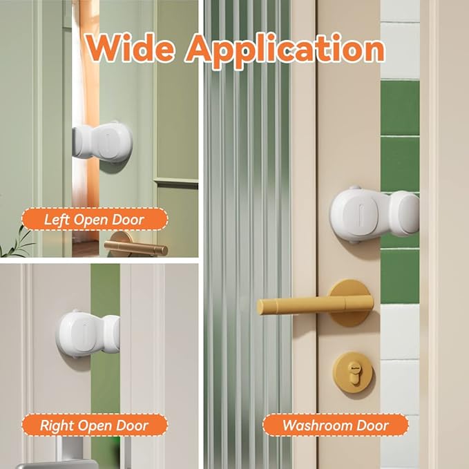 SAFELON 4 PCS Baby Safety Automatic Door Stopper, Automatic Door Finger Guards - Image 4