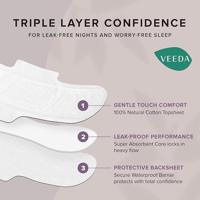 Veeda Natural Cotton Night Pads - Image 2