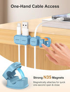 6 Pack Magnetic Cable Clips, Laitver Cord Organizer Holder Strong Adhesive Desk - Image 4