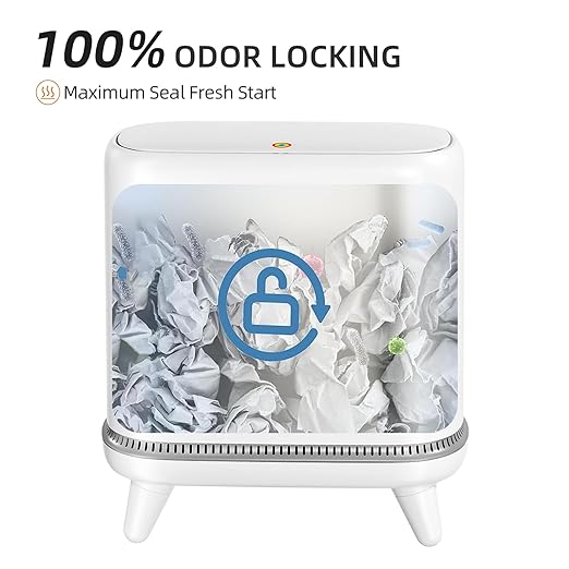 Bathroom Trash Can with Lid, Vacuum Adsorption Small Garbage Can 3.2 Gallon - Image 4