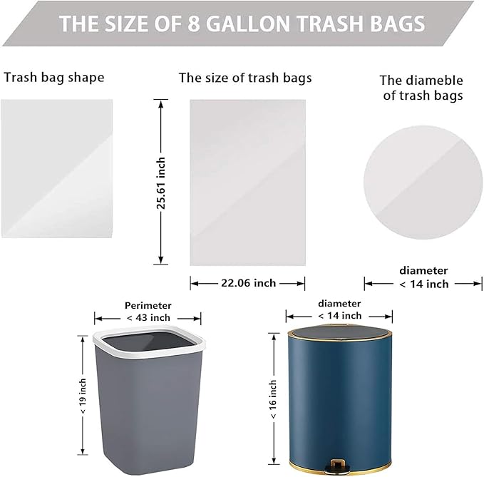 8 Gallon White Drawstring Trash Bags - Image 2