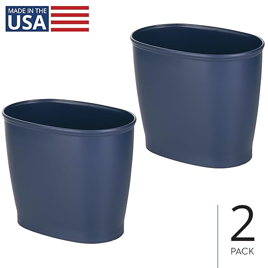 iDesign Slim Plastic Bathroom Trash Can, Small Garbage Bin - Image 2