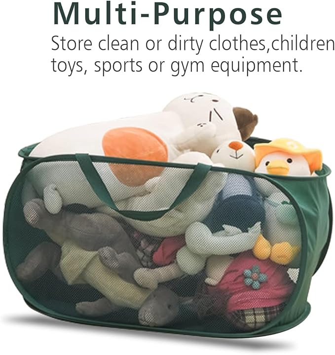 Pop Up Laundry Hamper, Collapsible Horizontal Baskets - Image 3