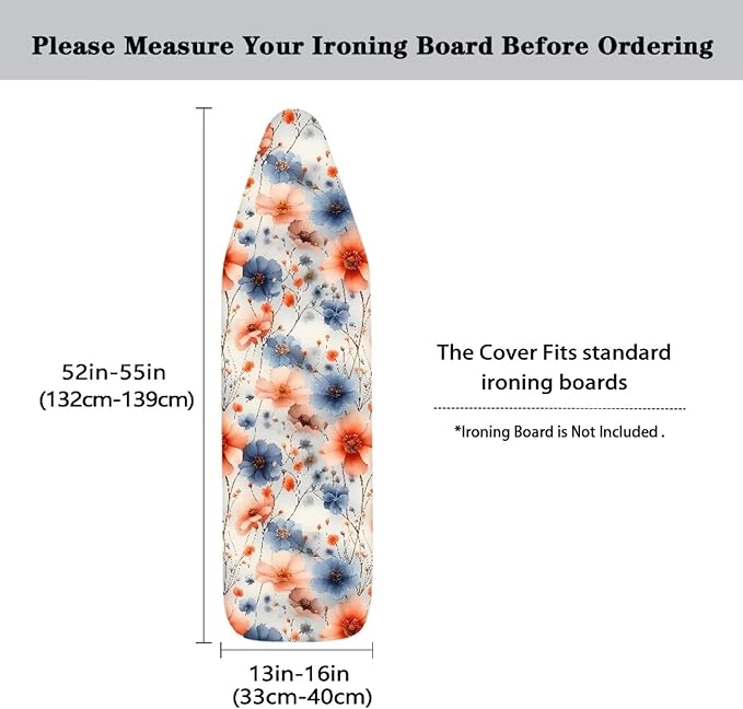 Flowers Ironing Board Cover, Watercolor Art Ironing Board Cover Adjustable - Image 5