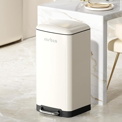 MRBIN Metal Kitchen Trash Can, Commercial Step Office Garbage Bin by mrbin