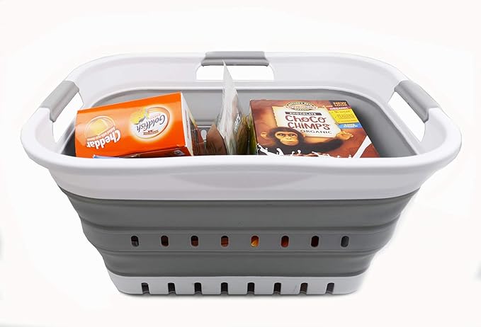 SAMMART 30L Collapsible 3 Handled Plastic Laundry Basket - Image 5